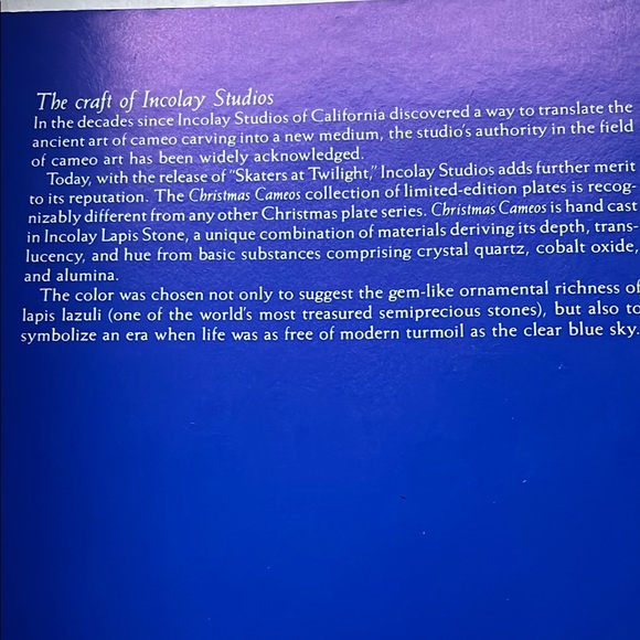 NWOT Incolay cameo Lapis blue plate - Picture 7 of 7